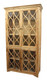 47" Natural Solid Wood Carved Geometric Accent Cabinet With Four Doors