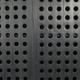 48" Dark Gray Solid Wood and Metal Holey Two Door Accent Chest