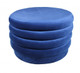 31" Blue Velvet Tufted Round Cocktail Ottoman