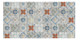 2' X 5' Gray Blue And Rust Mosaic Tile Printed Vinyl Area Rug With UV Protection