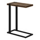 25" Brown and Black Distressed Wood and Iron End Table