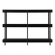 47" Black Wood and Metal Frame Console Table With Three Shelves