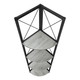 59" Gray Metal Four Tier Corner Bookcase