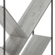 60" Gray Metal and Wood Five Tier Geometric Bookcase