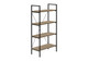 48" Taupe Metal Four Tier Etagere Bookcase