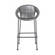40" Light Gray Metal Low back Outdoor Counter Height Bar chair with Footrest