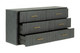 63" Dark Grey Solid And Manufactured Wood Six Drawer Dresser