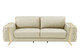 90" Beige Italian Leather Sofa With Gold Legs