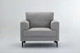 41" Light Gray and Black Linen Arm Chair