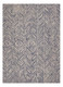 9' X 12' Blue And Beige Wool Chevron Hand Tufted Area Rug