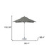 8' Charcoal Polyester Square Market Patio Umbrella