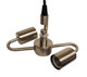 Brass Bulb Two Light Metal Chandelier