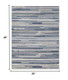2' X 4' Blue and Gray Abstract Stripes Indoor Outdoor Area Rug