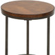 24" Black And Wood Brown Wood And Iron Round End Table