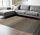 8' X 10' Indigo And Tan Hand Loomed Area Rug