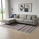 9' X 12' Rust And White Striped Hand Loomed Area Rug