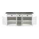 74" Black And White Solid Wood Buffet Table