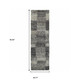 2' X 8' Charcoal Silver And Grey Geometric Shag Power Loom Stain Resistant Runner Rug