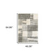 4' X 6' Grey Ivory And Silver Geometric Shag Power Loom Stain Resistant Area Rug