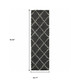 2' X 8' Charcoal And Grey Geometric Shag Power Loom Stain Resistant Runner Rug
