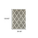 8' X 11' Grey And Ivory Geometric Shag Power Loom Stain Resistant Area Rug
