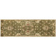 7' Green Red And Ivory Wool Floral Medallion Hand Tufted Runner Rug