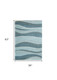 3' X 5' Blue Gray And Ivory Wool Abstract Hand Tufted Area Rug