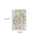 7' X 10' Gray And Gold Abstract Distressed Area Rug
