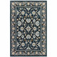 5' X 8' Navy Caramel And Ivory Oriental Power Loom Stain Resistant Area Rug