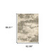 5' X 7' Beige And Grey Abstract Power Loom Stain Resistant Area Rug