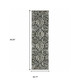 2' X 8' Ivory Charcoal Grey Blue Rust Gold And Brown Oriental Power Loom Stain Resistant Runner Rug