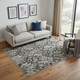 5' X 8' Charcoal And Gray Oriental Distressed Area Rug
