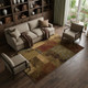 8' X 11' Green Red And Black Geometric Area Rug