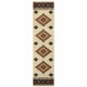2' X 8' Beige Southwestern Power Loom Stain Resistant Runner Rug
