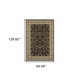 8' X 11' Black And Ivory Oriental Power Loom Stain Resistant Area Rug