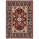 8' X 11' Red Blue Orange And Beige Oriental Power Loom Stain Resistant Area Rug With Fringe