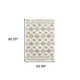 5' X 8' Ivory And Brown Geometric Shag Power Loom Stain Resistant Area Rug