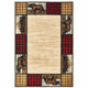 7' X 9' Ivory And Black Southwestern Area Rug