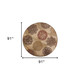 8' Sage Brown And Ivory Floral Medallion Round Rug