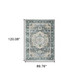 7' X 10' Blue and Ivory Oriental Non Skid Area Rug
