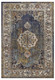 5' X 8' Navy Blue Gold And Ivory Medallion Area Rug