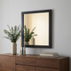 28" Dark Brown Solid Wood Framed Accent Mirror