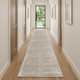 10' Ivory and Tan Hand Woven Runner Rug