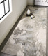 8' Ivory And Gray Abstract Stain Resistant Runner Rug