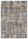 5' X 8' Gray And Gold Abstract Area Rug