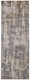 8' Gray and Gold Abstract Distressed Runner Rug
