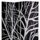72" Black And White Canvas Folding Three Panel Screen Room Divider