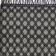 8' X 10' Black And Ivory Wool Geometric Hand Woven Area Rug With Fringe