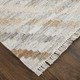 2' X 3' Gray And Brown Geometric Hand Woven Area Rug With Fringe