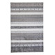 2' X 3' Gray Silver And Black Wool Striped Hand Knotted Stain Resistant Area Rug